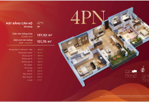 THIẾT KẾ CĂN HỘ 4 NGỦ CĂN HỘ CAO CẤP THÁP ĐÔI BV DIAMOND HILL THÁI NGUYÊN 4 ngủ chung cư bv diamond hill thái nguyên